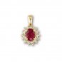 14K Gold Ruby and Diamond Pendant