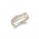 14K White Gold Mens Diamond Wedding Band