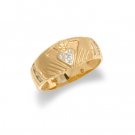 14K Yellow Gold Mens Diamond Claddah Ring