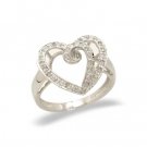 14K White Gold Diamond Heart Ring