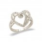 14K White Gold Diamond Heart Ring
