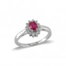 14K White Gold Ruby and Diamond Ring