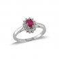 14K White Gold Ruby and Diamond Ring