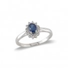 14K White Gold Sapphire and Diamond Ring