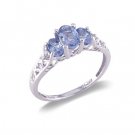 14K White Gold Diamond and Tanzanite Ring