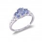 14K White Gold Diamond and Tanzanite Ring