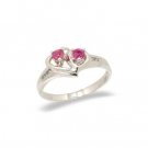 14K White Gold Diamond and Ruby Ring