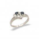 14K White Gold Diamond and Sapphire Ring