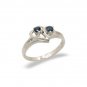 14K White Gold Diamond and Sapphire Ring