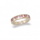 14K Gold Pink Sapphire and Diamond Ring