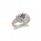 14K White Gold Tanzanite and Diamond Ring