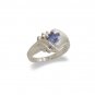 14K White Gold Tanzanite and Diamond Ring