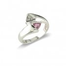 14K White Gold Pink Sapphire and Diamond Ring
