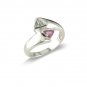 14K White Gold Pink Sapphire and Diamond Ring