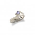 14K White Gold Tanzanite and Diamond Ring