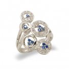 14K White Gold Diamond and Sapphire Ring