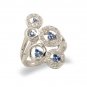 14K White Gold Diamond and Sapphire Ring