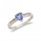 14K White Gold Diamond and Tanzanite Ring