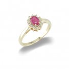 14K Yellow Gold Ruby and Diamond Ring