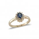 14K Yellow Gold Sapphire and Diamond Ring