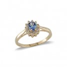 14K Yellow Gold Tanzanite and Diamond Ring