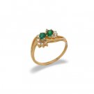 14K Yellow Gold Emerald and Diamond Ring