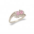 14K Gold Pink Sapphire and Diamond Ring