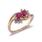 14K Yellow Gold Ruby and Diamond Ring