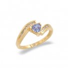 14K Yellow Gold Diamond and Tanzanite Ring