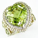 14K Yellow Gold Diamond And Lemon Quartz Heart Ring
