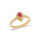 14K Yellow Gold Diamond and Ruby Ring