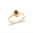 14K Yellow Gold Diamond and Sapphire Ring