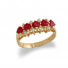 14K Yellow Gold Ruby and Diamond Ring