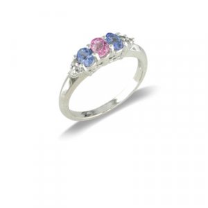14K Gold Diamond and Multi Gemstone Ring