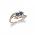 14K Gold Sapphire and Diamond Ring