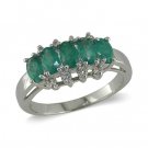14K Gold Emerald and Diamond Ring