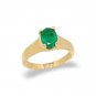 14K Gold Oval Emerald Ring