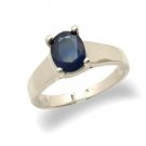 14K Gold Oval Sapphire Ring