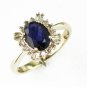 14K Gold Diamond and Sapphire Ring