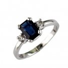 14K Gold Diamond and Sapphire Ring