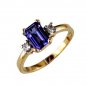 14K Gold Diamond and Tanzanite Ring
