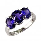 14K Gold Three Stone Ruby Ring