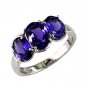 14K Gold Three Stone Ruby Ring