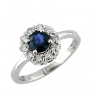 14K Gold Diamond and Sapphire Ring