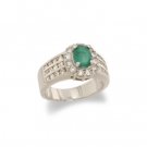 14K Gold Emerald and Diamond Ring