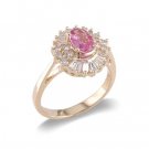 14K Gold Pink Sapphire and Diamond Ring