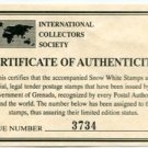 DISNEY'S SNOW WHITE 30 CENT STAMP SET