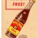 RC ROYAL CROWN COLA COUPON CARD VINTAGE