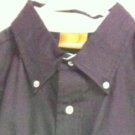 Harriton Men's Buttoned Down Dress Shirt Black  NEW L