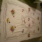 Antique Linen Tablecloth with Embroidered Flowers
